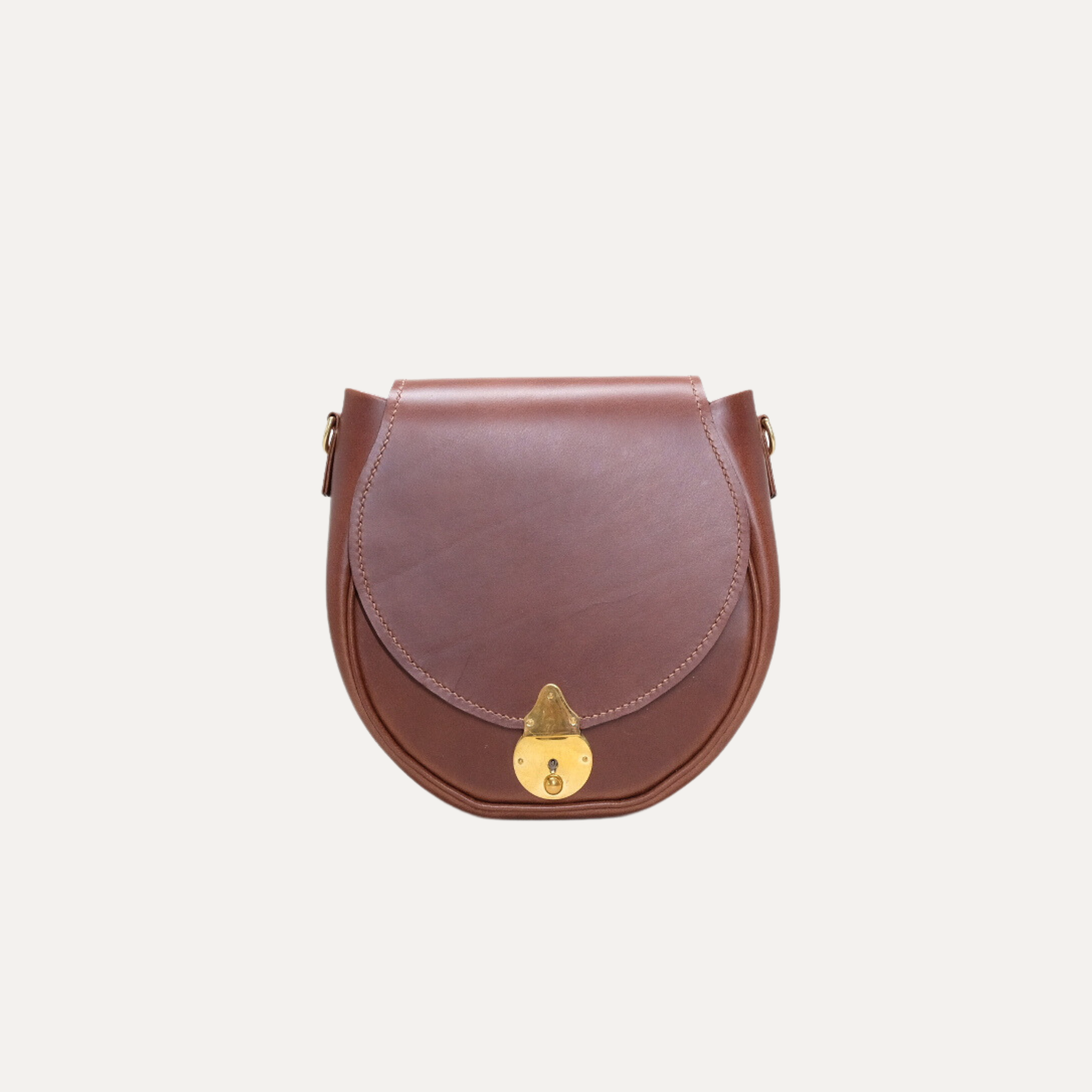 Walnut Italian Leather Saddle Bag Made in Australia