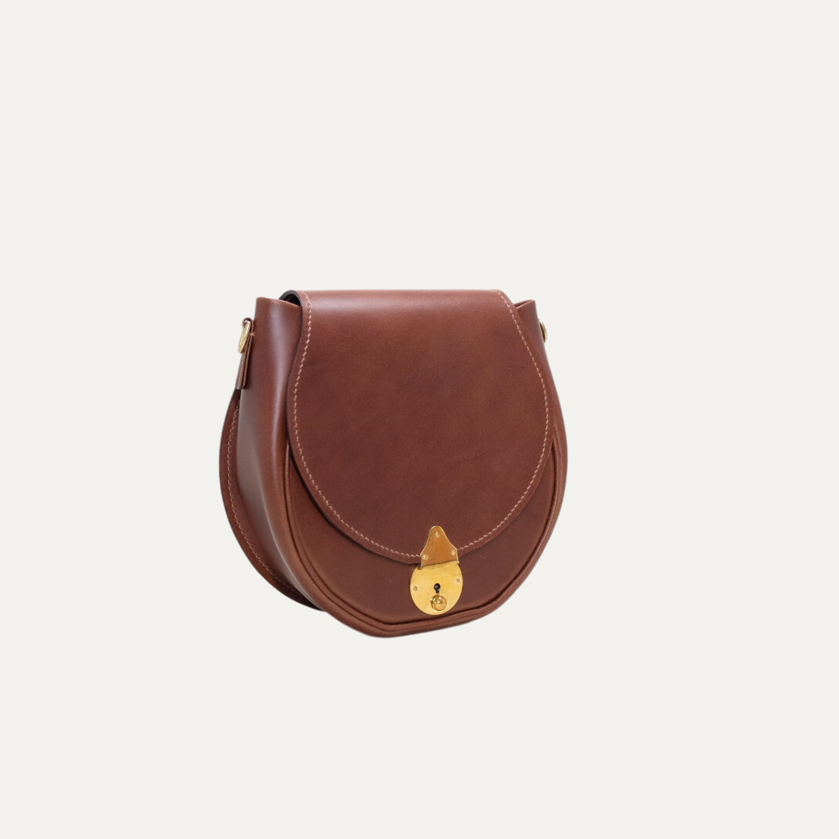 Walnut Italian Leather Saddle Bag Made in Australia