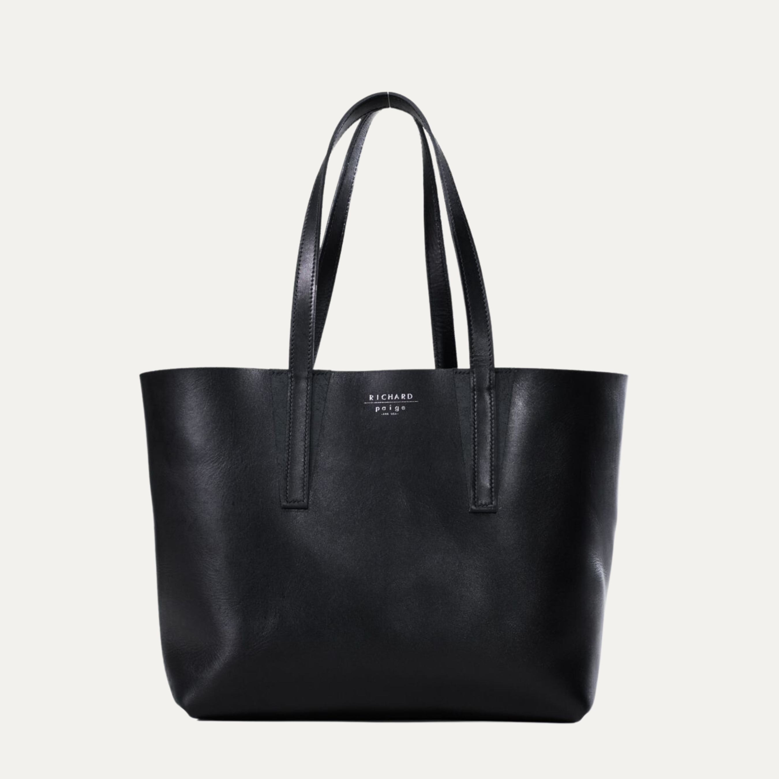 Black Italian Leather Luxury Tote Bag Made in Australia